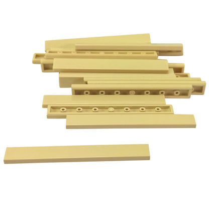 Tuile 1 x 8 en tan – LEGO® pièce 4162, tuile plate lisse utilisée pour finir les surfaces et les détails
