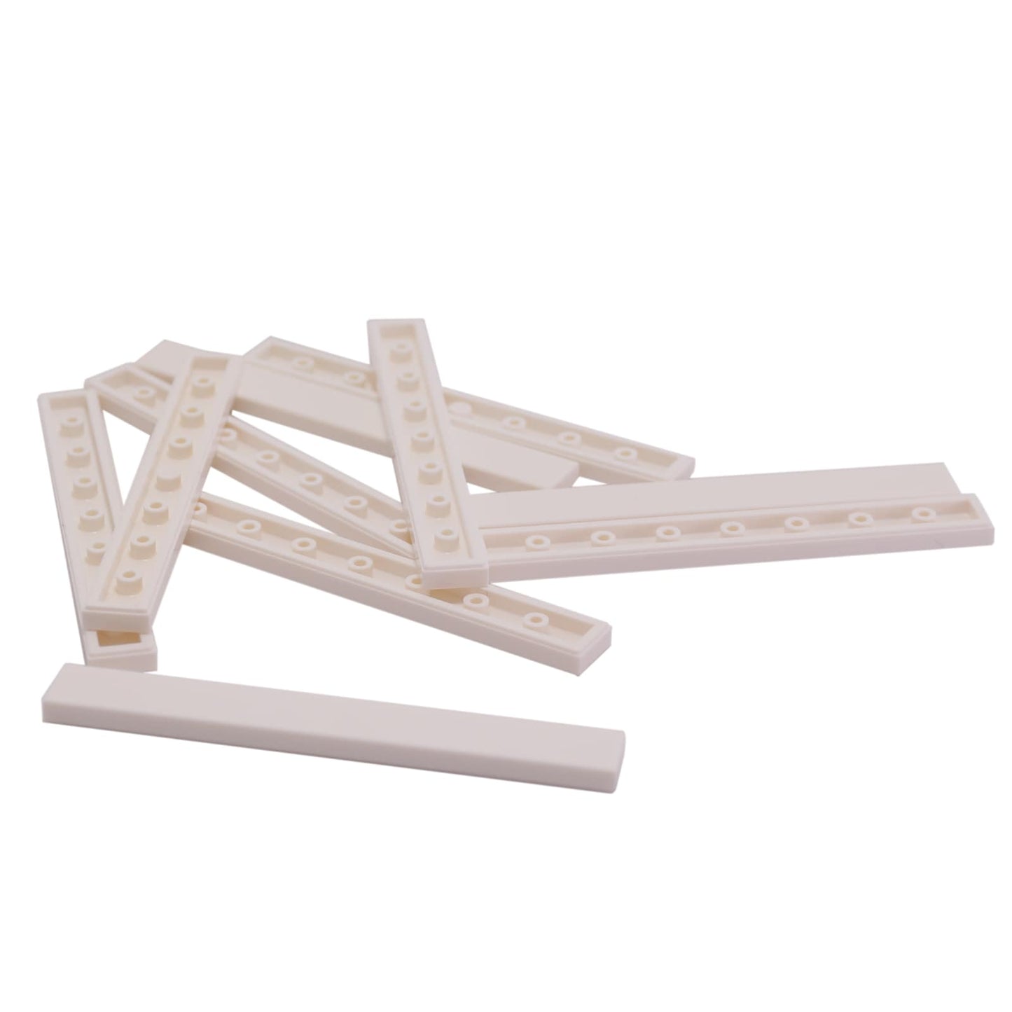 Tuile 1 x 8 en blanc – LEGO® pièce 4162, tuile plate lisse utilisée pour finir les surfaces et les détails
