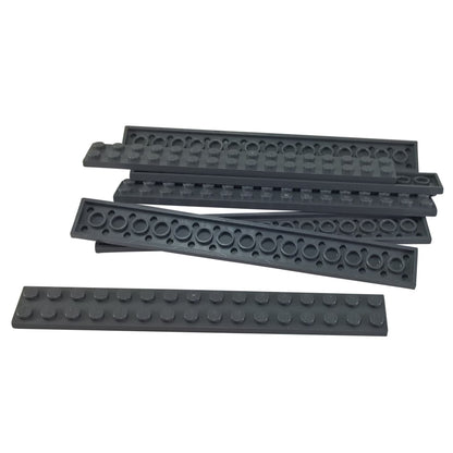Plate 2 x 16 in dark bluish gray – LEGO® part 4282, long structural plate used for reinforcement and large builds
