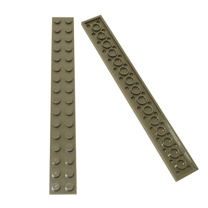 Plate 2 x 16 in dark gray – LEGO® part 4282, long structural plate used for reinforcement and large builds
