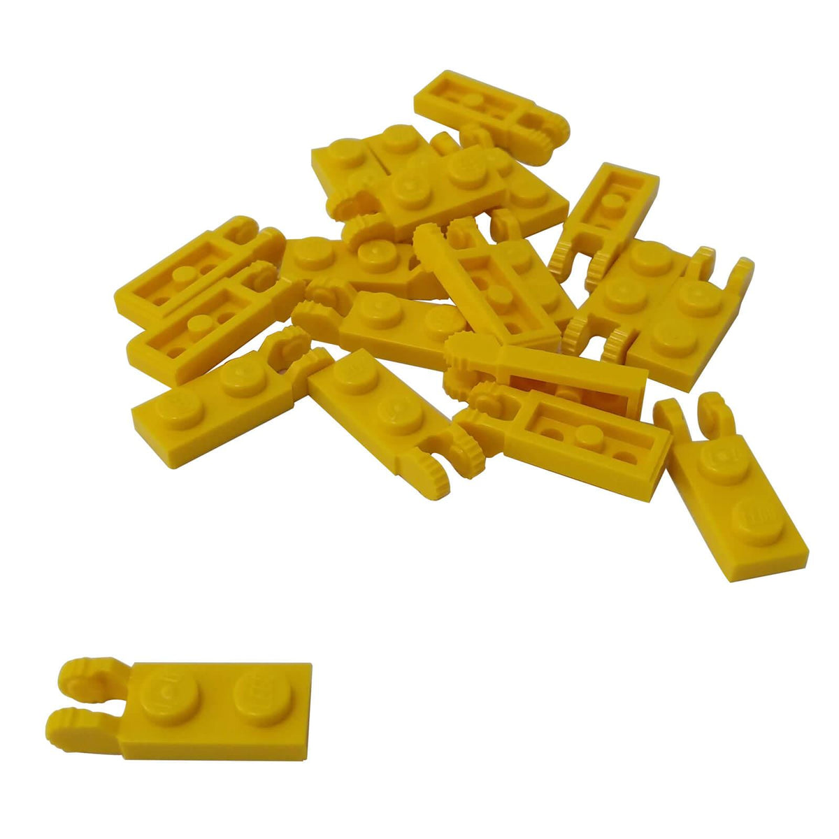 20 yellow LEGO® 44302 locking hinge plates 1 x 2 with two fingers on end