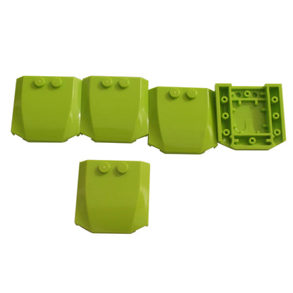 Lime LEGO® Part 45677 Wedge 4 x 4 x 2/3 Triple Curved with a smooth rounded top, tapered edges and two visible studs