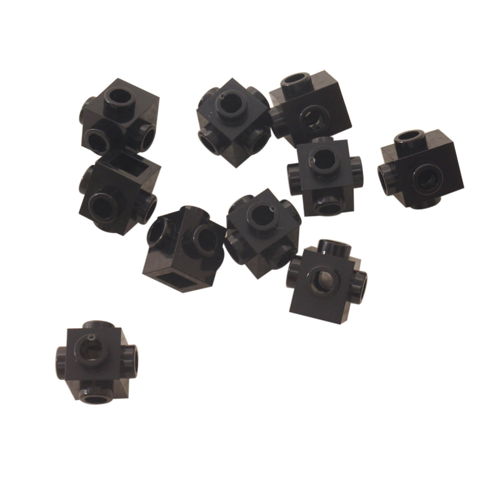 LEGO® 4733 modified 1x1 brick with studs on four sides in black