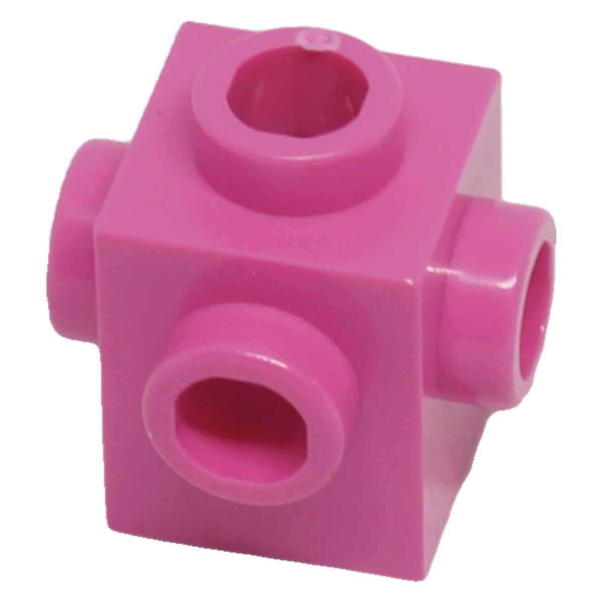 LEGO® 4733 modified 1x1 brick with studs on four sides in dark pink