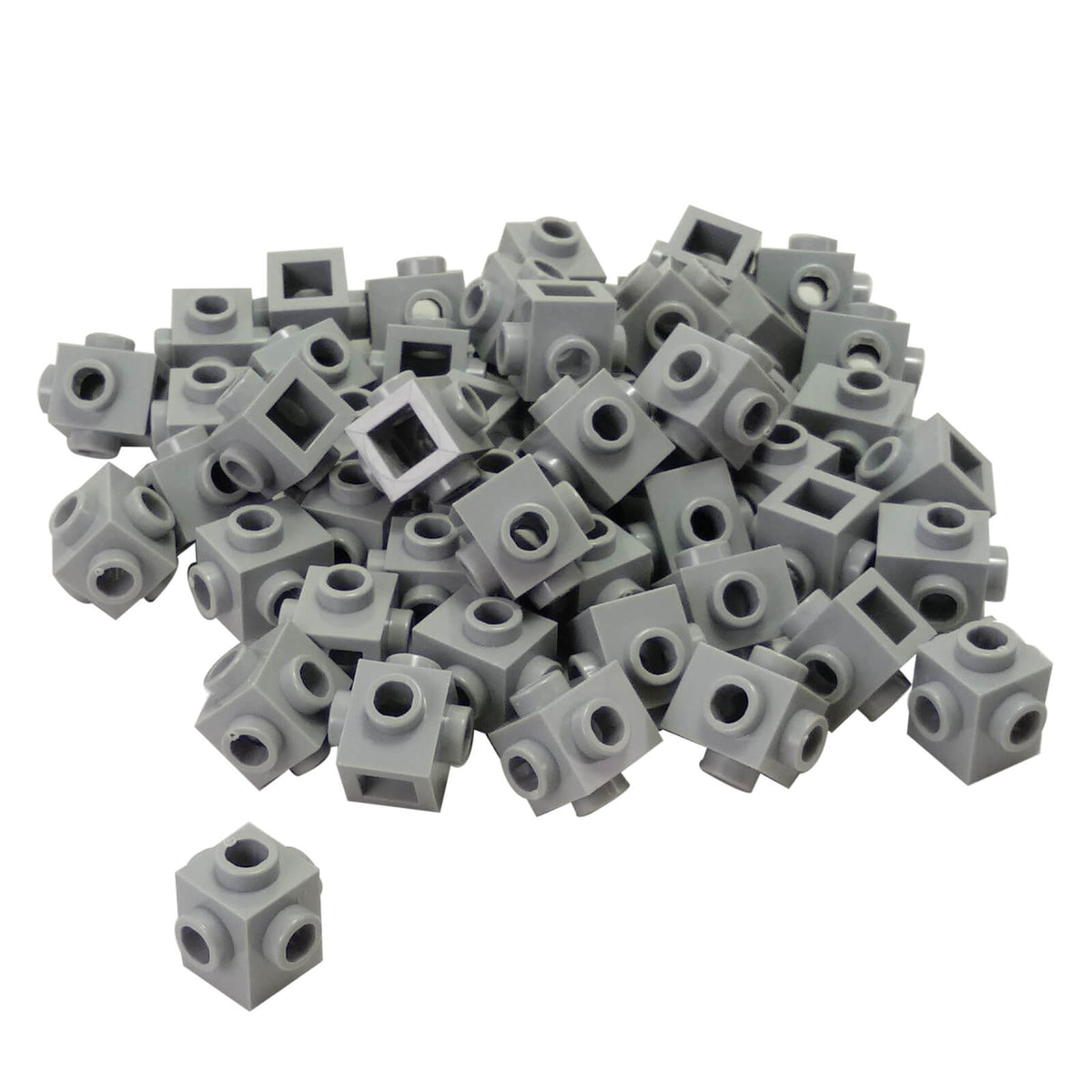 LEGO® 4733 modified 1x1 brick with studs on four sides in light bluish gray