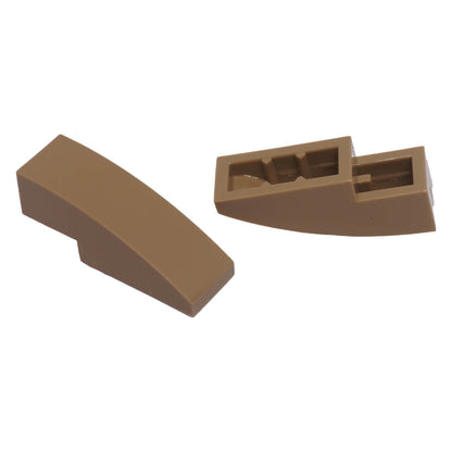 LEGO® 50950 curved slope 3 x 1 in dark tan, side view