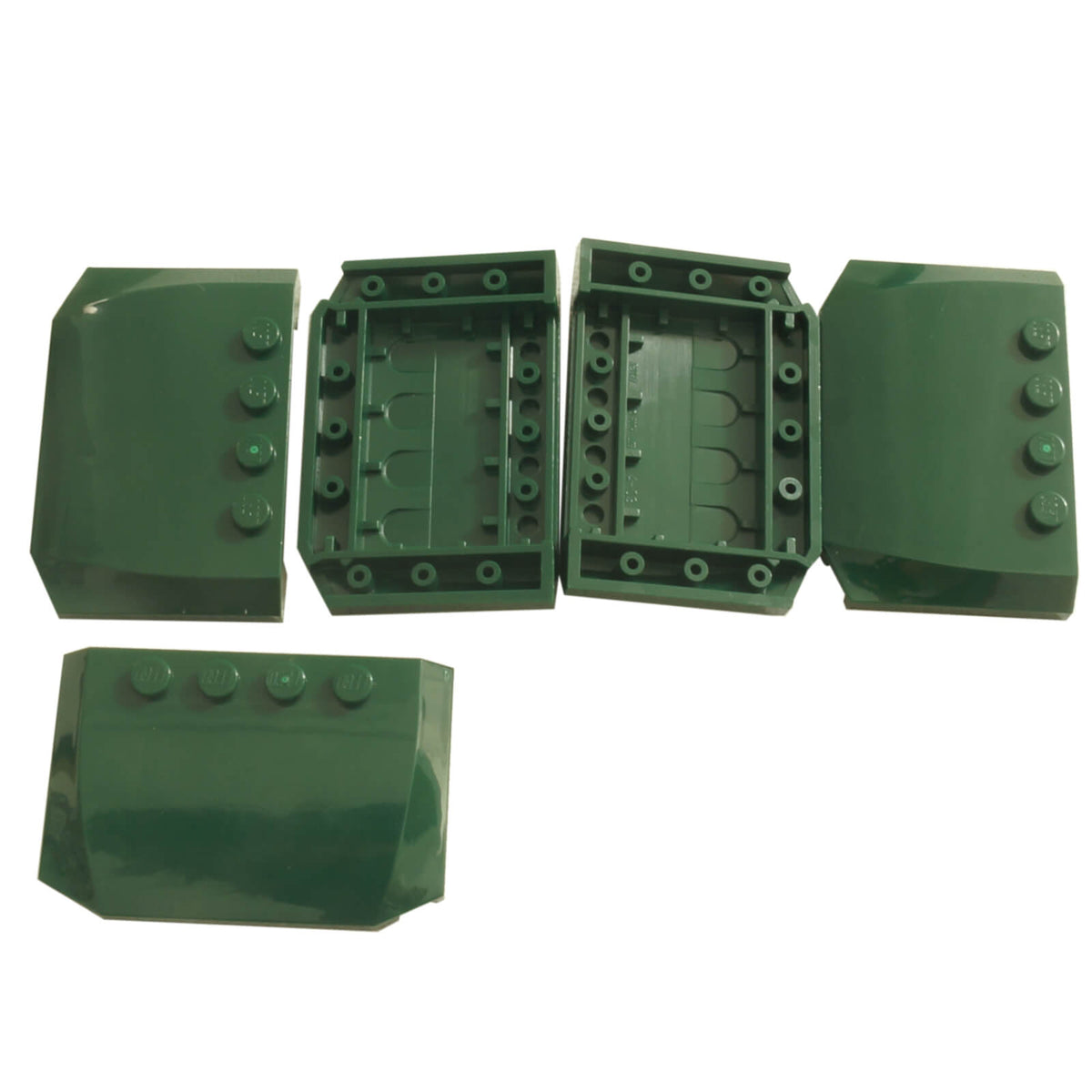 Dark Green  LEGO® Part 52031 Wedge 4 x 6 x 2/3 Triple Curved with a smooth rounded surface, tapered profile and visible studs