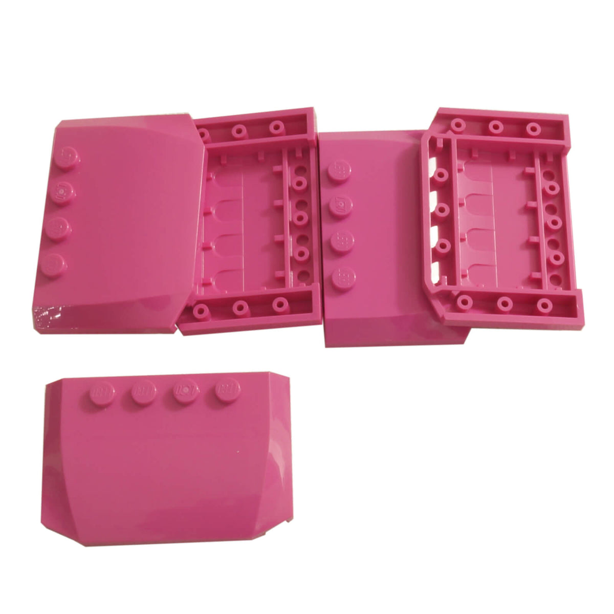 Dark Pink LEGO® Part 52031 Wedge 4 x 6 x 2/3 Triple Curved with a smooth rounded surface, tapered profile and visible studs