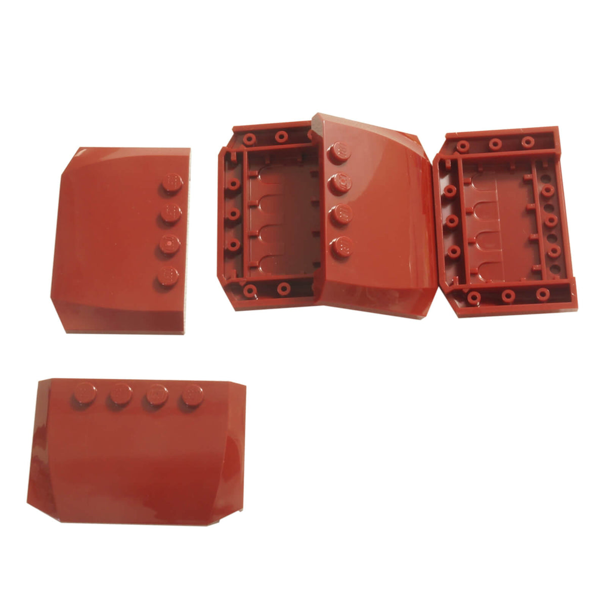 Dark Red LEGO® Part 52031 Wedge 4 x 6 x 2/3 Triple Curved with a smooth rounded surface, tapered profile and visible studs