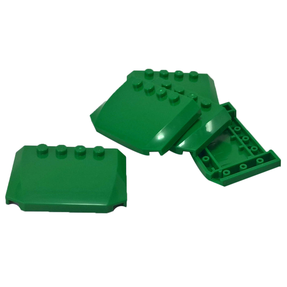 Dark Green LEGO® Part 52031 Wedge 4 x 6 x 2/3 Triple Curved with a smooth rounded surface, tapered profile and visible studs