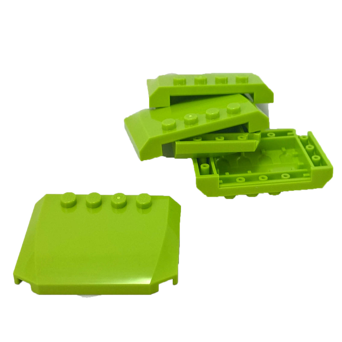 Lime LEGO® Part 52031 Wedge 4 x 6 x 2/3 Triple Curved with a smooth rounded surface, tapered profile and visible studs