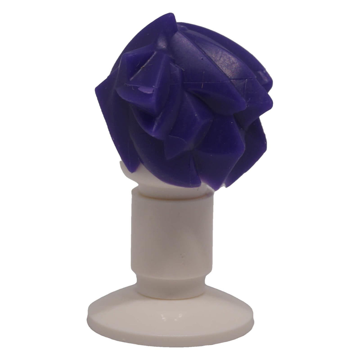 LEGO® 53982 angular swept back minifigure hair in dark purple opposite side view