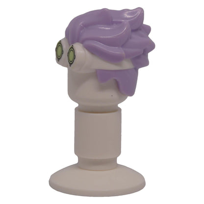 LEGO® 56298pb01 lavender spiked minifigure hair and lime goggles opposite side view