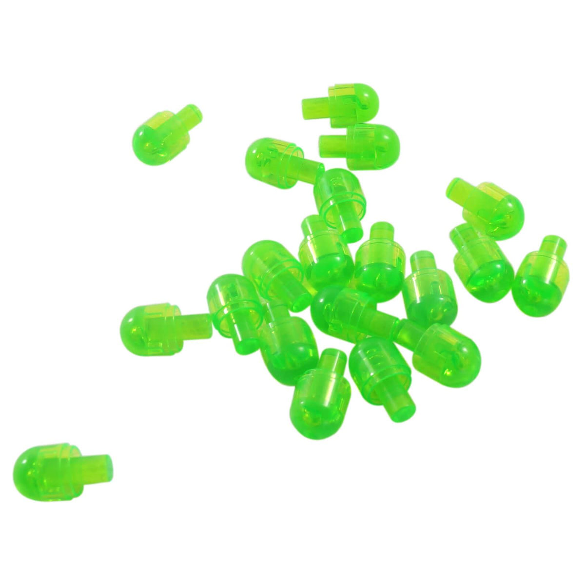 LEGO® 58176 BIONICLE Barraki Eye bar with light cover in Trans-Bright Green, lot of 20