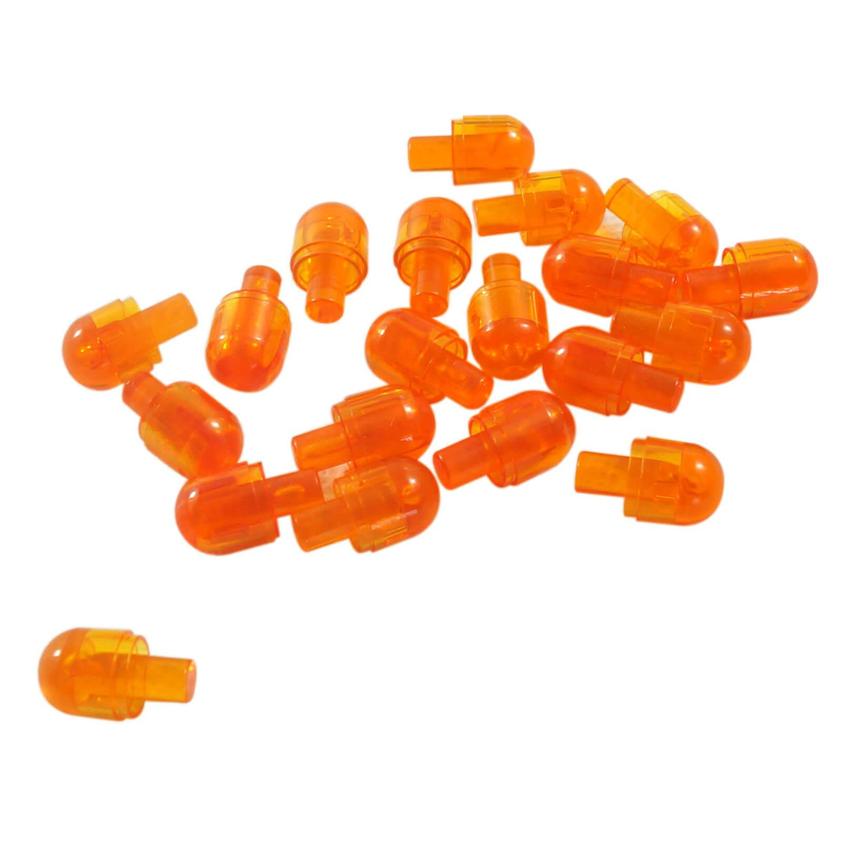 LEGO® 58176 BIONICLE Barraki Eye bar with light cover in Trans-Orange, lot of 20