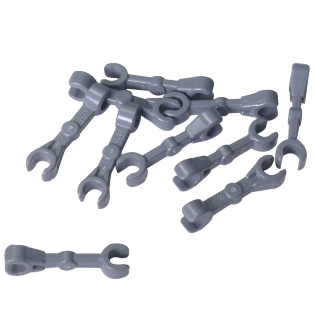 LEGO® 59230 Mechanical Arm, Straight with Clips at 90 Degrees (Vertical Grip) in Dark Bluish Gray