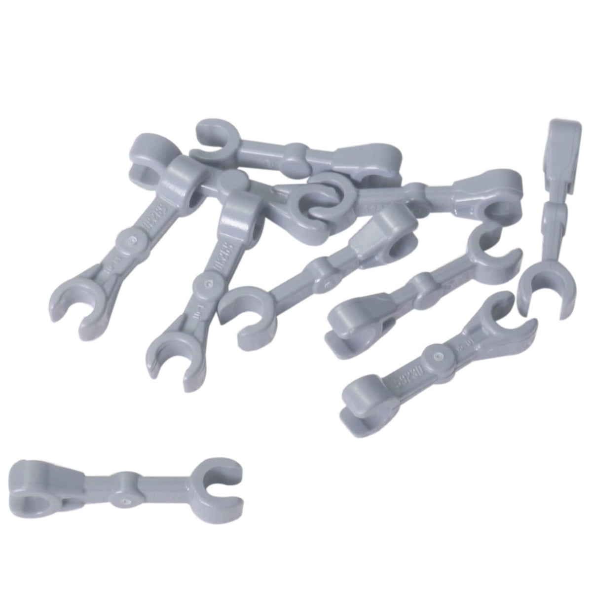 LEGO® 59230 Mechanical Arm, Straight with Clips at 90 Degrees (Vertical Grip) in Light Bluish Gray
