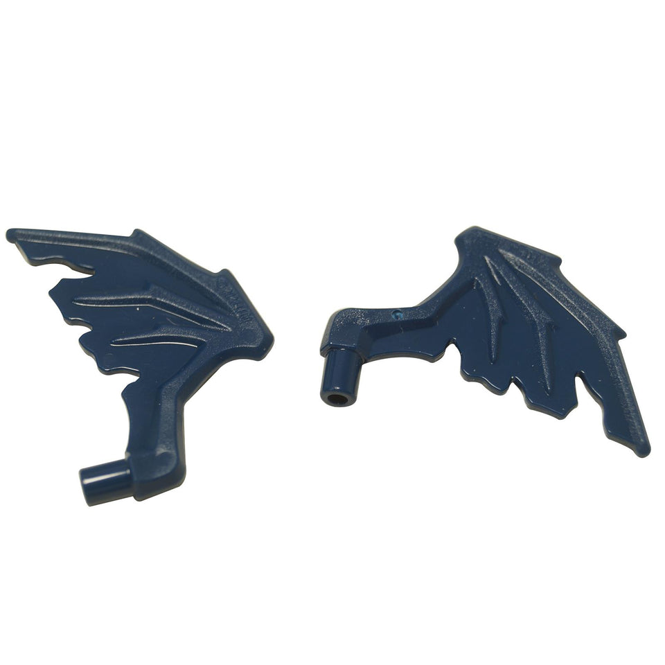 Minifigure Wing Webbed Tattered in dark blue – LEGO® part 5984, tattered wing element used for fantasy and creature builds
