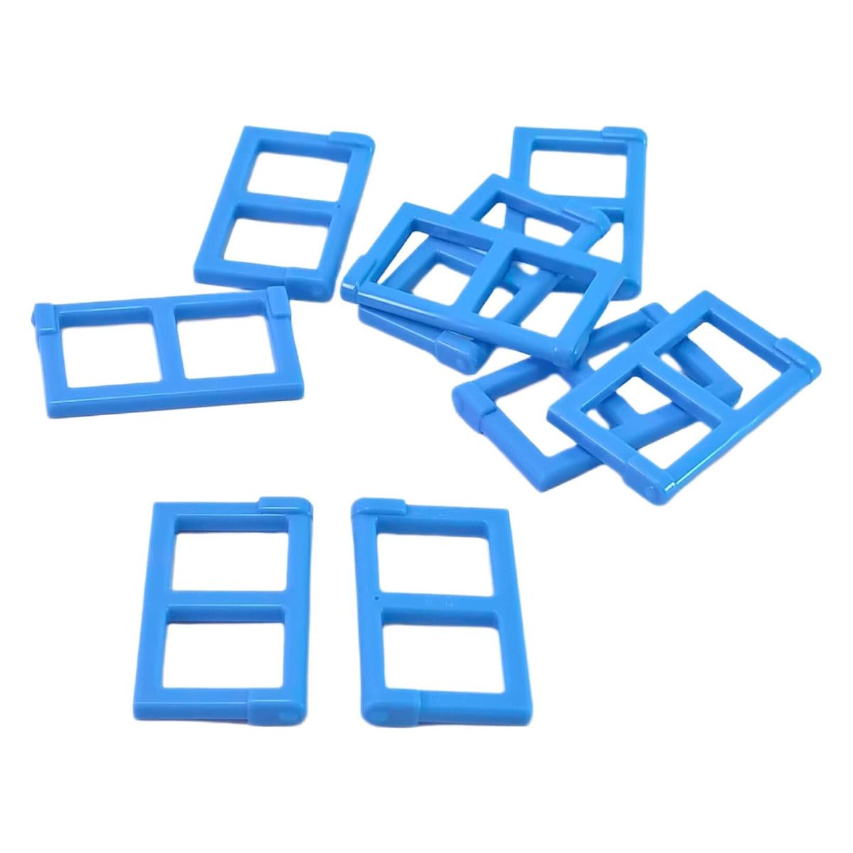 LEGO® Part 60608 Window Pane 1 x 2 x 3 with Thick Corner Tabs in dark grey, featuring a rectangular frame design Medium Blue