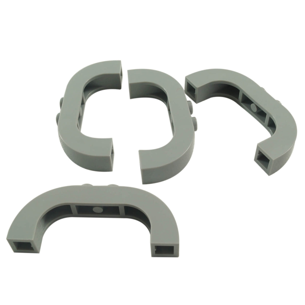 LEGO® Arch 1 x 6 x 2 Curved Top 6183 in Light Bluish Gray, showing multiple angles of the rounded arch and connection openings.