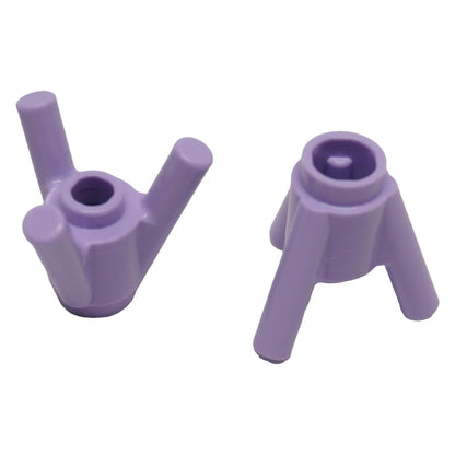 LEGO® 6331 lavender round 1 x 1 brick with three diagonal bars, two angled views