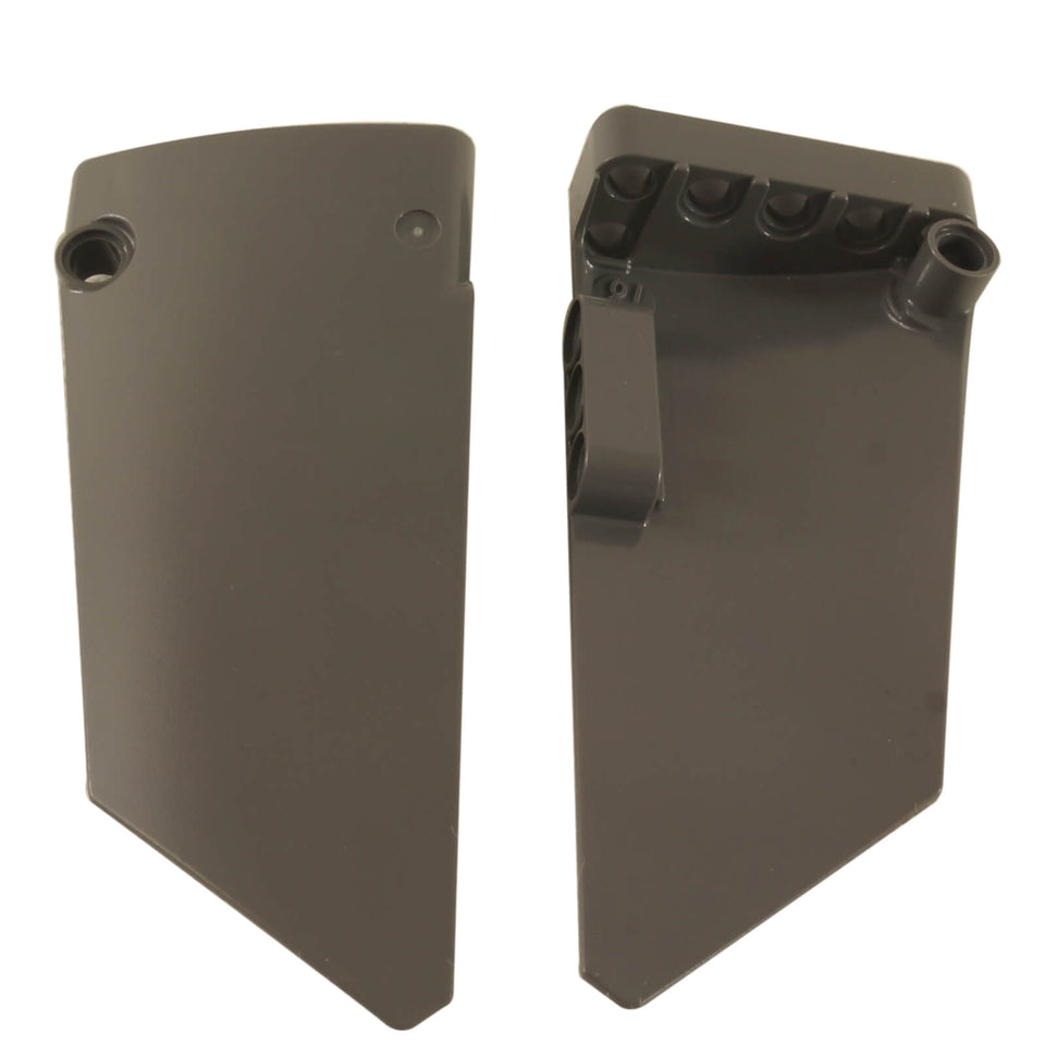 LEGO Technic Panel Fairing #18 Large Smooth Side B 64682 in Dark Bluish Gray, front and back views