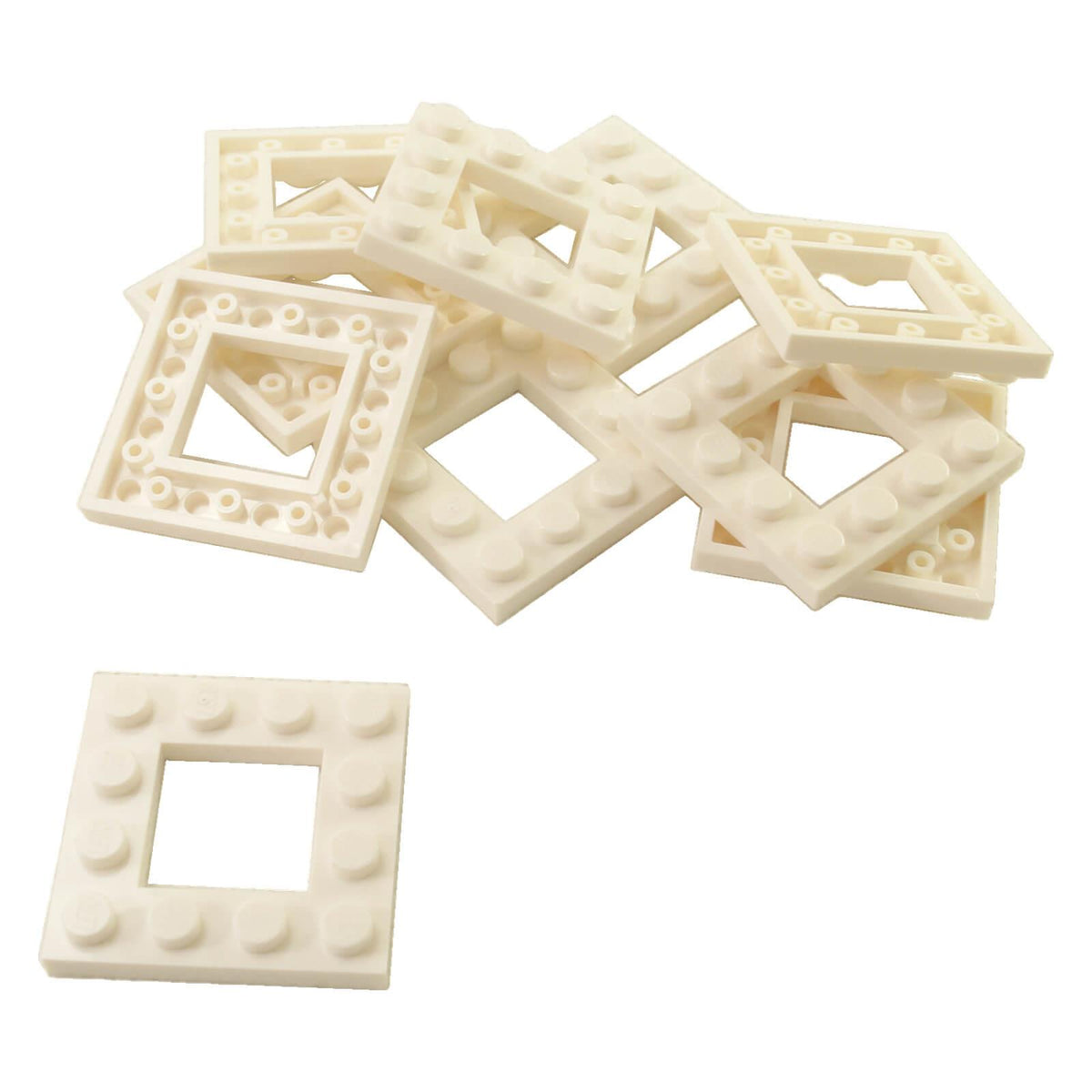 LEGO® 64799 modified 4 x 4 plate with 2 x 2 open center in White