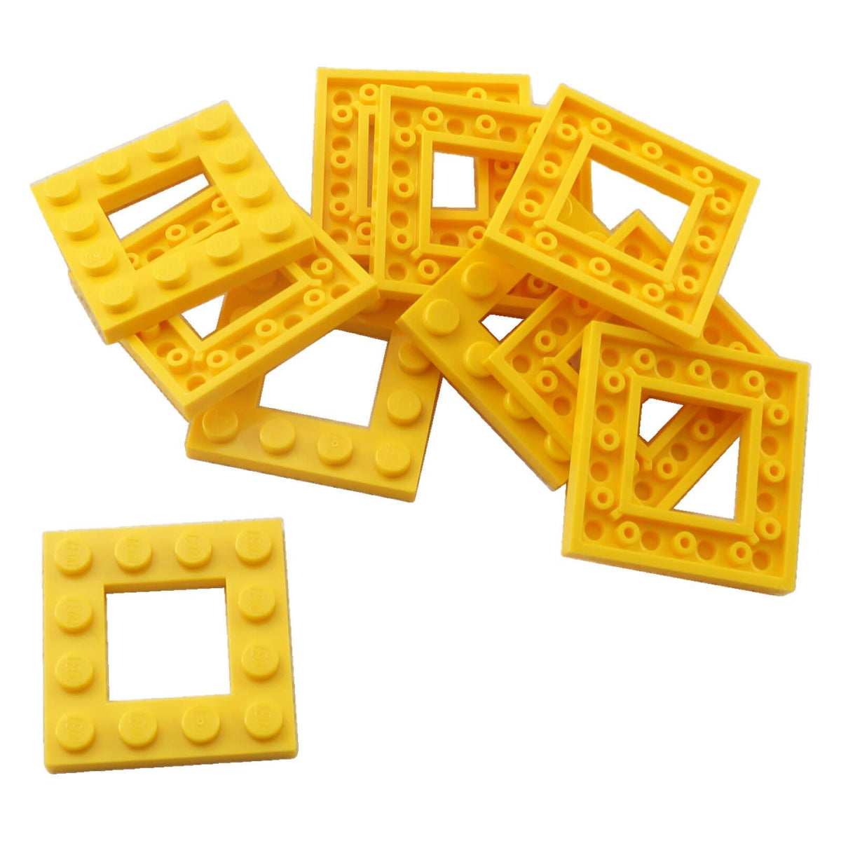 LEGO® 64799 modified 4 x 4 plate with 2 x 2 open center in Yellow