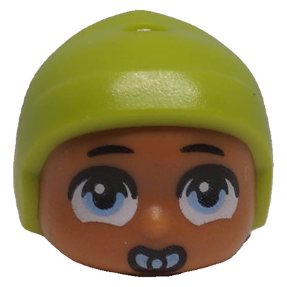 LEGO® 6569pb01 mini-doll baby toddler head with lime cap and printed face