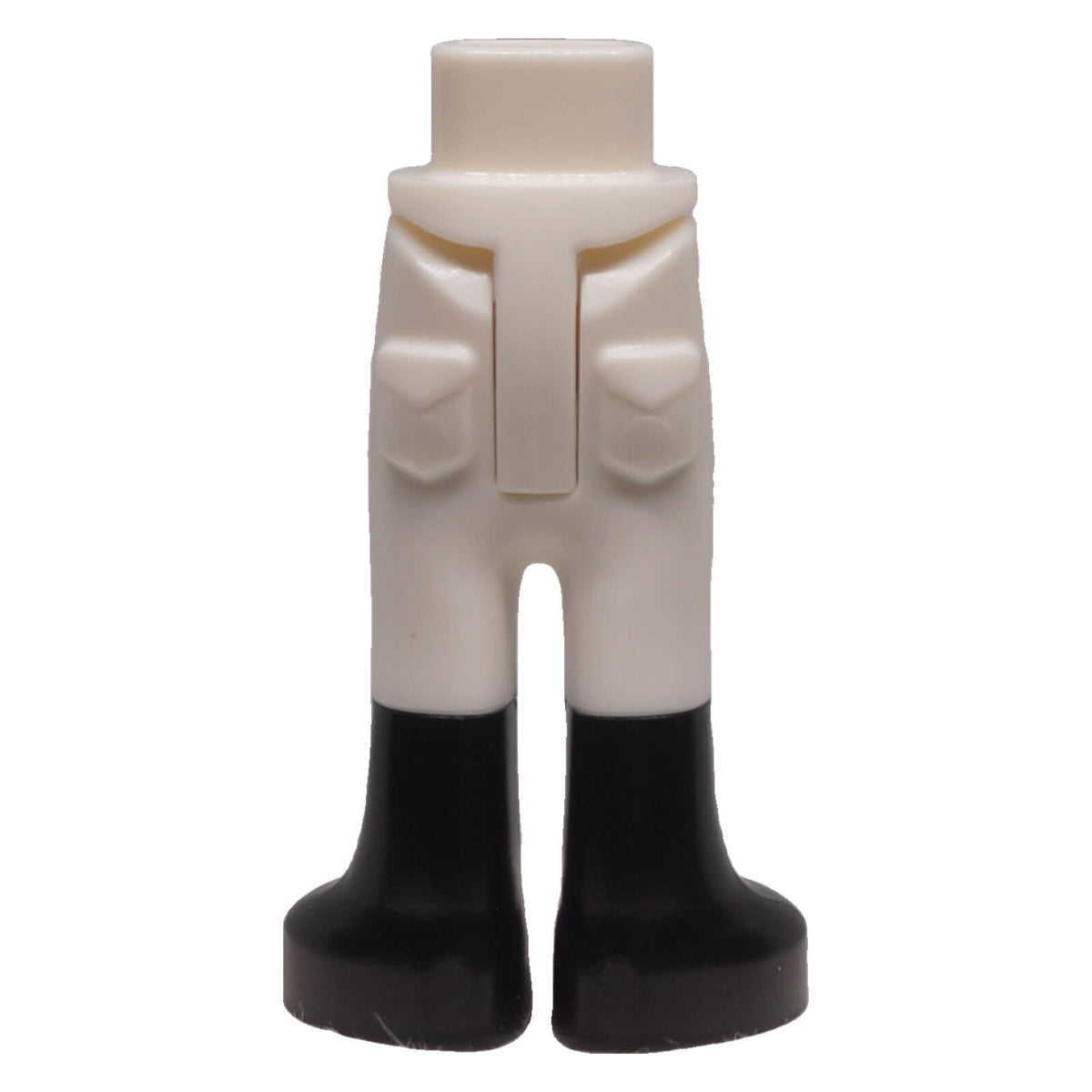 LEGO® 67072c00pb005 white mini-doll trousers with molded black boots back view