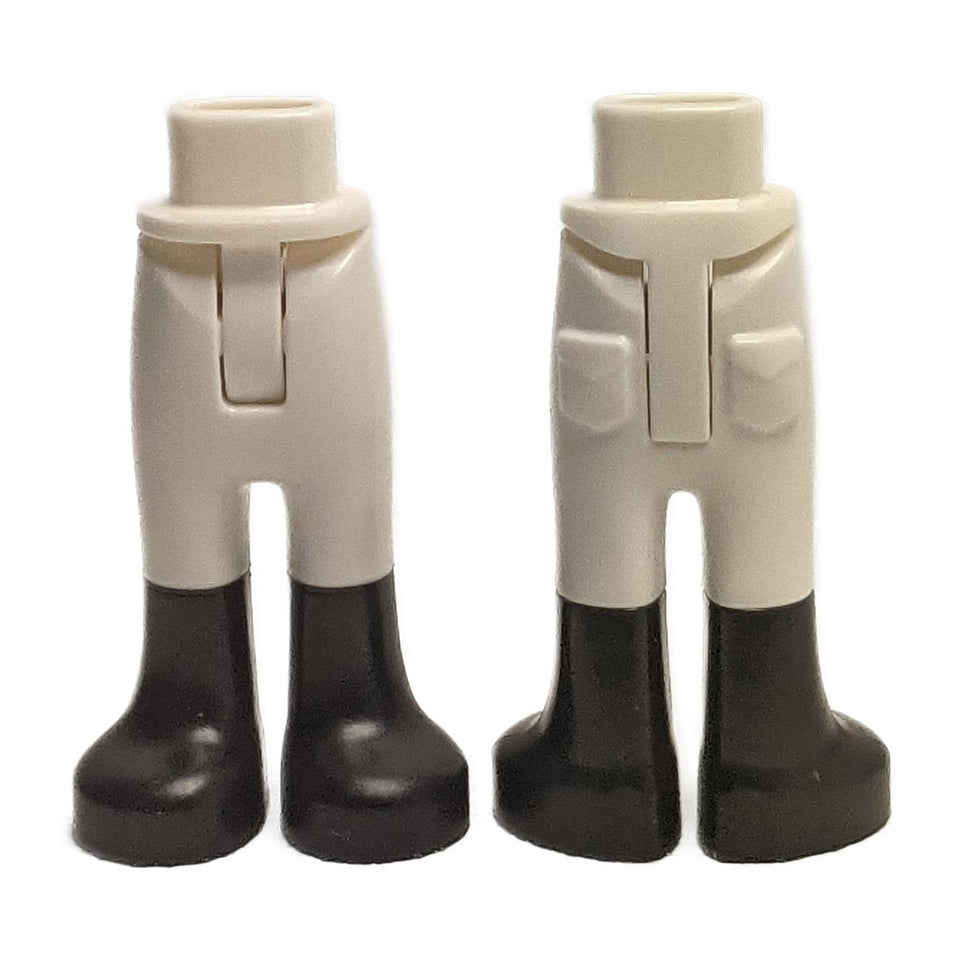 Mini doll white trousers with molded black boots, 67072c00pb005.