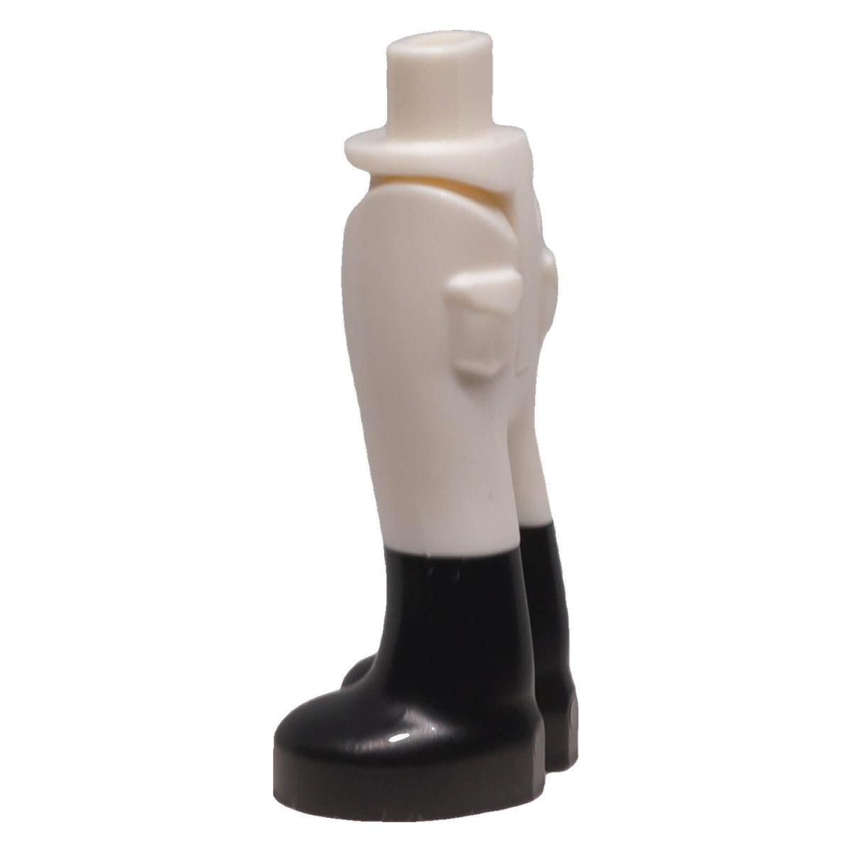 LEGO® 67072c00pb005 white mini-doll trousers with molded black boots side view