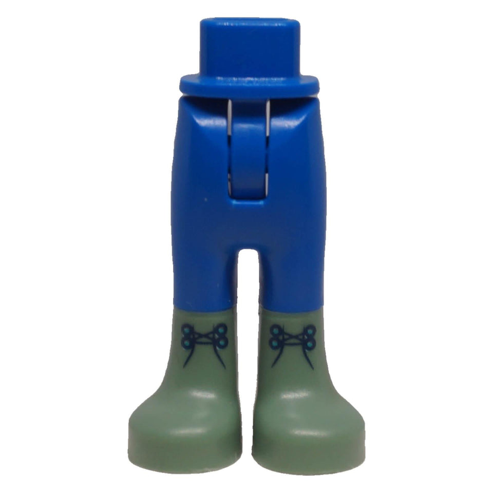 LEGO® 67072c00pb006 mini-doll trousers with sand green boots and printed laces, back view