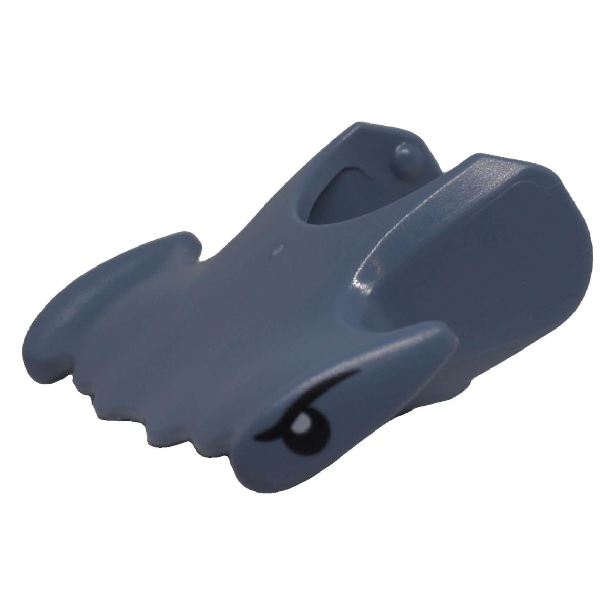 LEGO® 67229pb01 sand blue hammerhead shark head with printed eye, opposite angled view