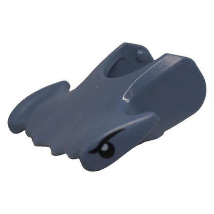LEGO® 67229pb01 sand blue hammerhead shark head with printed eye, opposite angled view