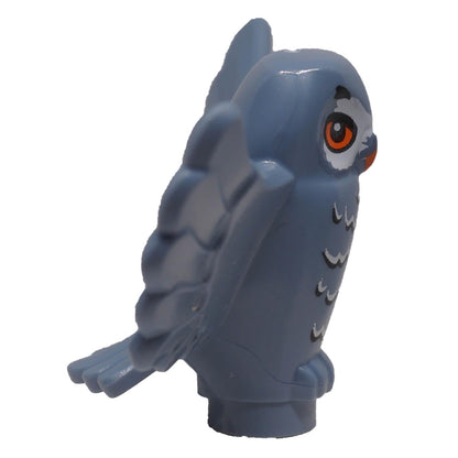 LEGO® 67632pb02 sand blue owl with spread wings and orange eye, side view