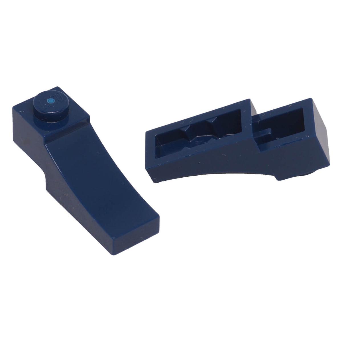 LEGO® 70681 dark blue Arch 1 x 3 Inverted shown from an angled view