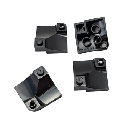 LEGO® 73682 black Curved 3 x 3 Double Slope shown from multiple top and underside angles