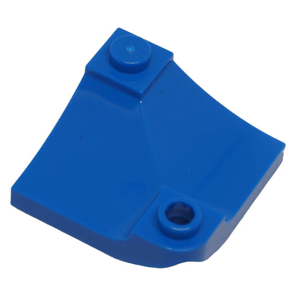 LEGO® 73682 blue Curved 3 x 3 Double Slope top view showing the double curved surface