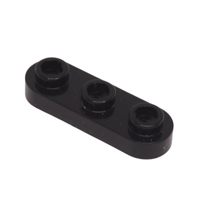 LEGO® 77850 black Round 1 x 3 Plate with three open studs shown from an angled top view