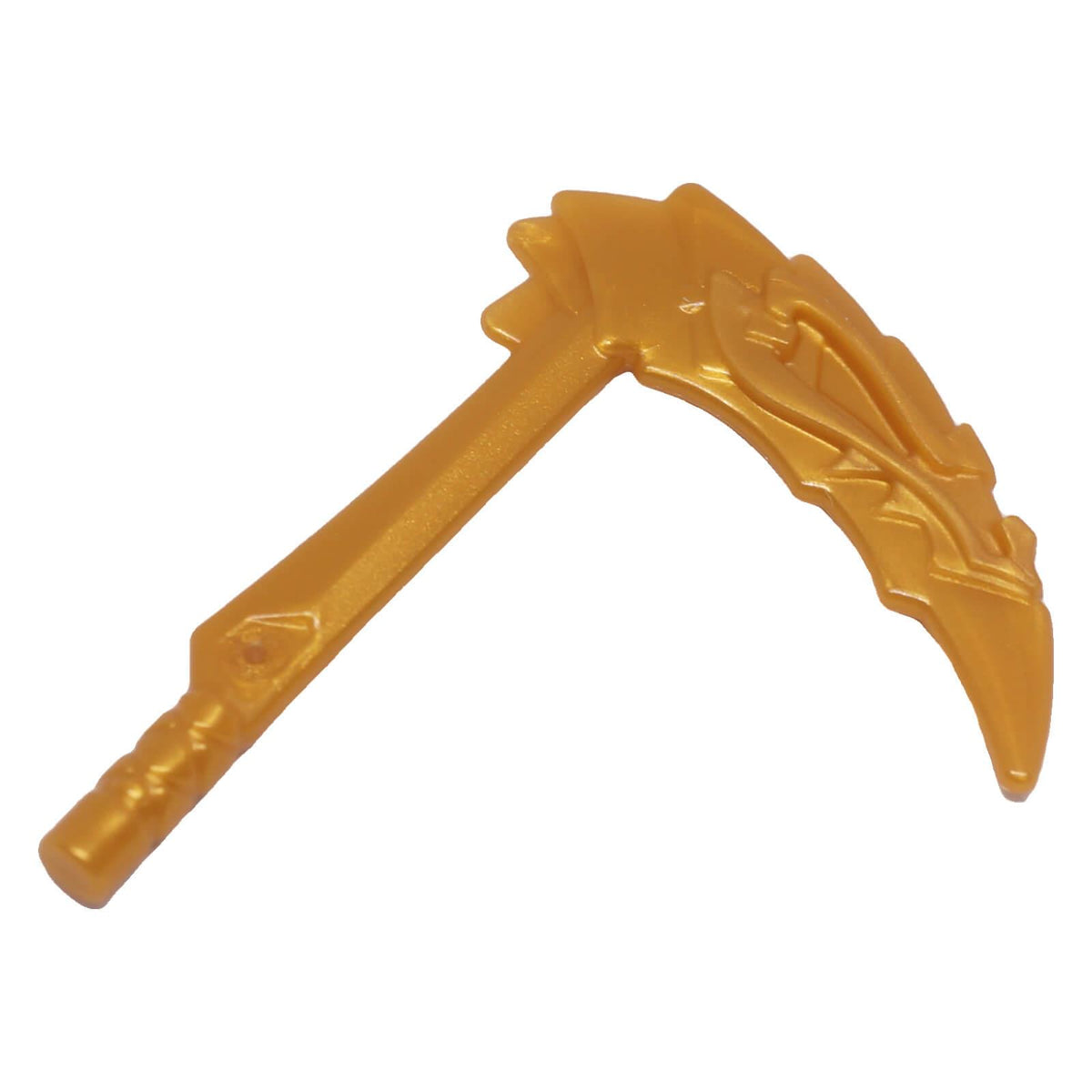 LEGO® 86125a minifigure weapon sickle with ornate dragon head and curved blade front view