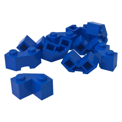 LEGO® 87620 Brick, Modified Facet 2 x 2 in Blue with two studs and angular faceted sides