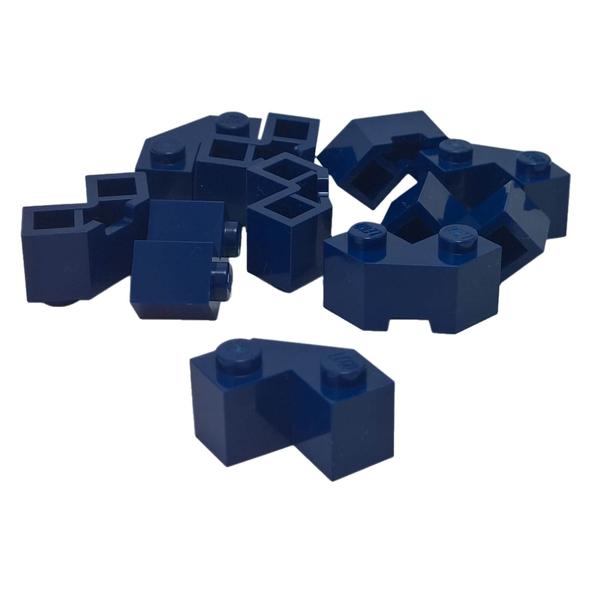 LEGO® 87620 Brick, Modified Facet 2 x 2 in Dark Blue with two studs and angular faceted sides