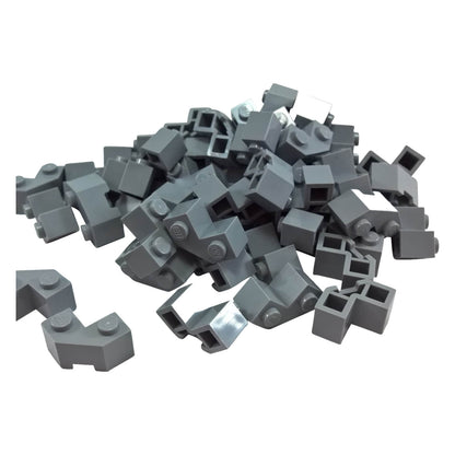 LEGO® 87620 Brick, Modified Facet 2 x 2 in Light Bluish Gray with two studs and angular faceted sides