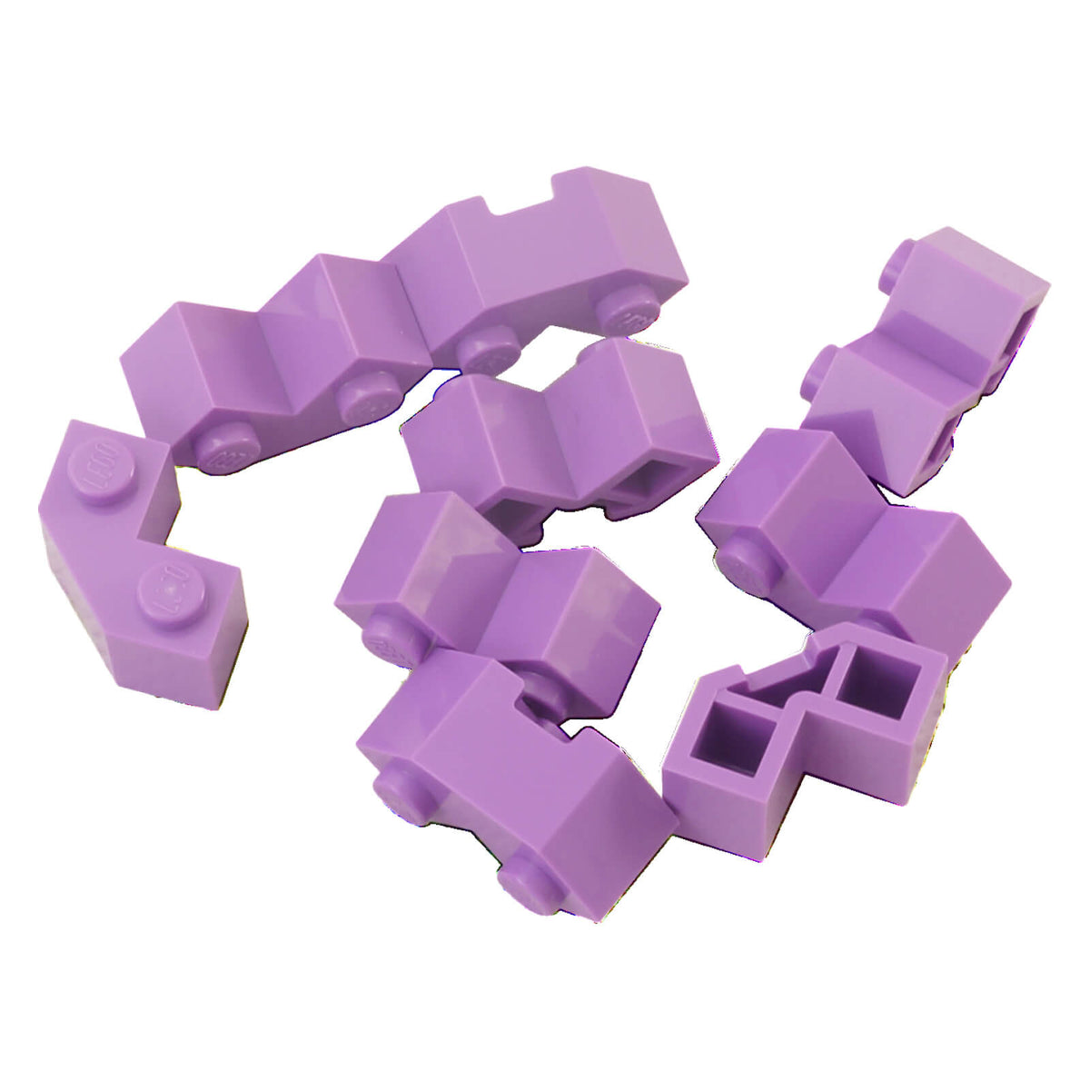 LEGO® 87620 Brick, Modified Facet 2 x 2 in Medium Lavender with two studs and angular faceted sides