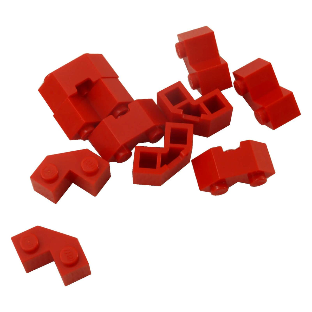 LEGO® 87620 Brick, Modified Facet 2 x 2 in Red with two studs and angular faceted sides
