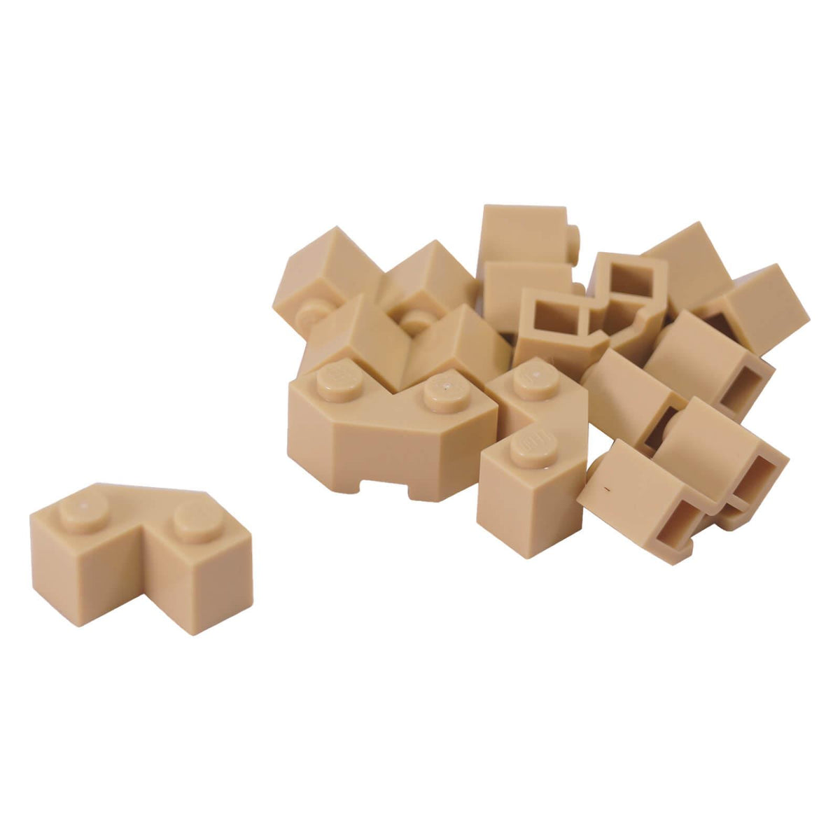 LEGO® 87620 Brick, Modified Facet 2 x 2 in Tan with two studs and angular faceted sides