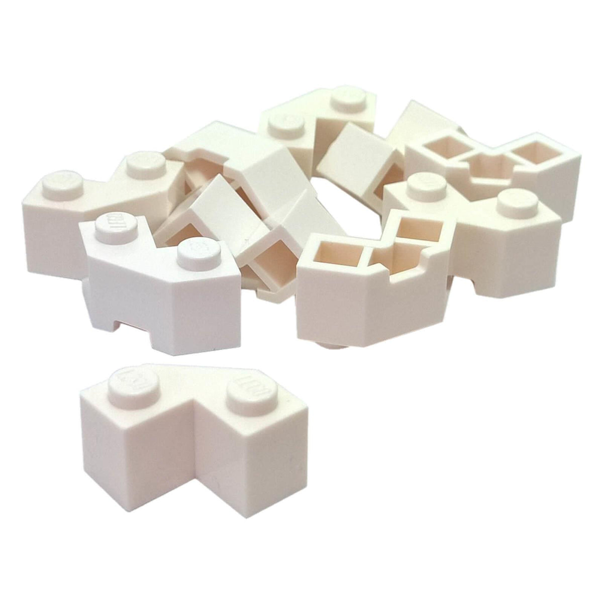 LEGO® 87620 Brick, Modified Facet 2 x 2 in White with two studs and angular faceted sides