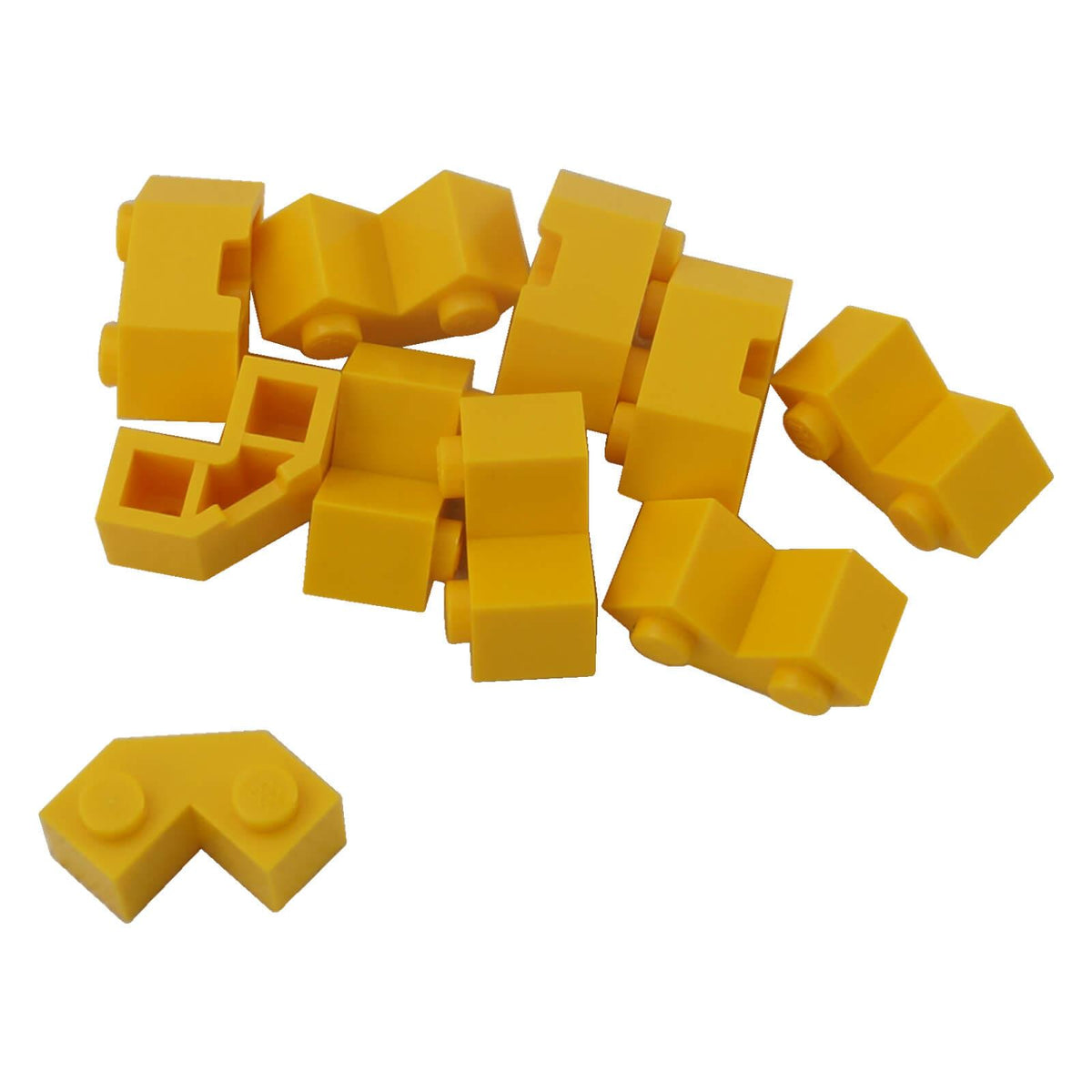 LEGO® 87620 Brick, Modified Facet 2 x 2 in Yellow with two studs and angular faceted sides