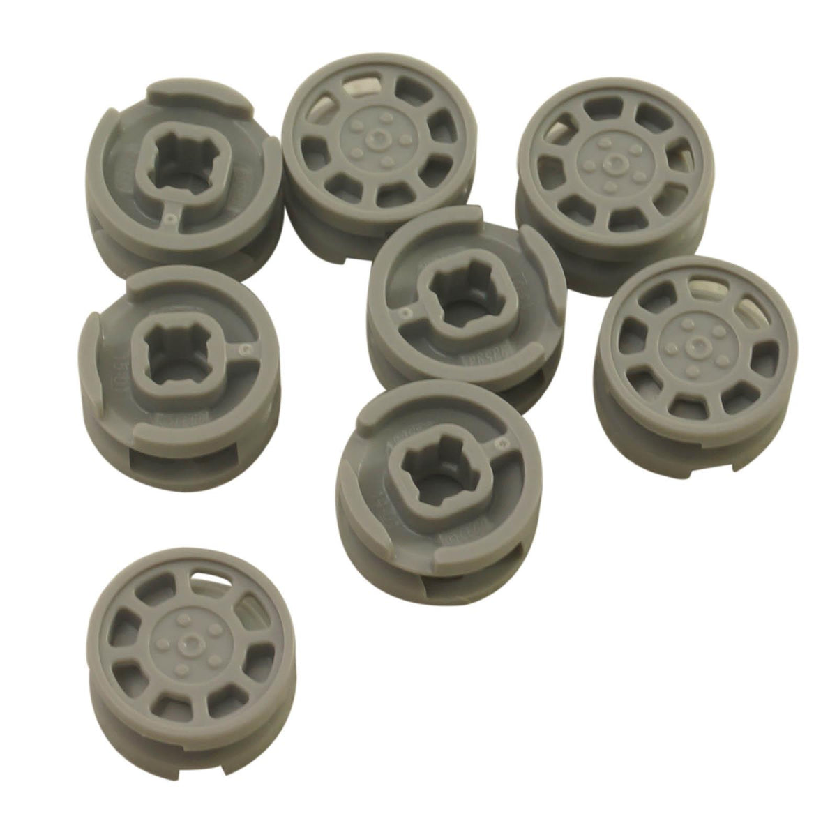 Light bluish Gray LEGO® 93593 wheel 11mm x 6mm with 8 spokes shown from multiple angles